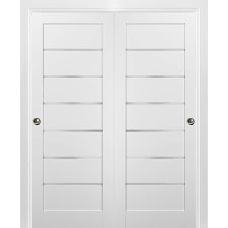 Sartodoors Closet Bypass Interior Door, 60" x 96", White QUADRO4117DBD-WS-6096